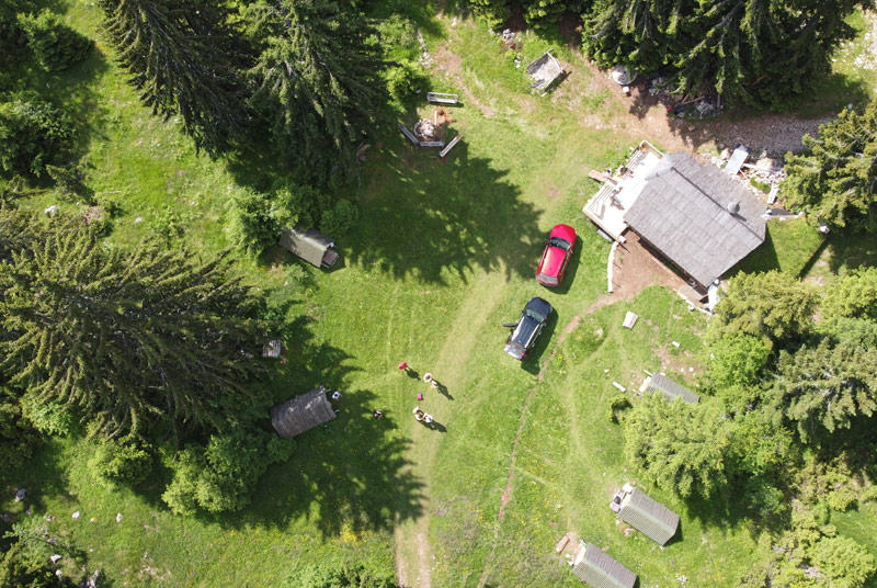 Rustic log cabin at Simo's camp