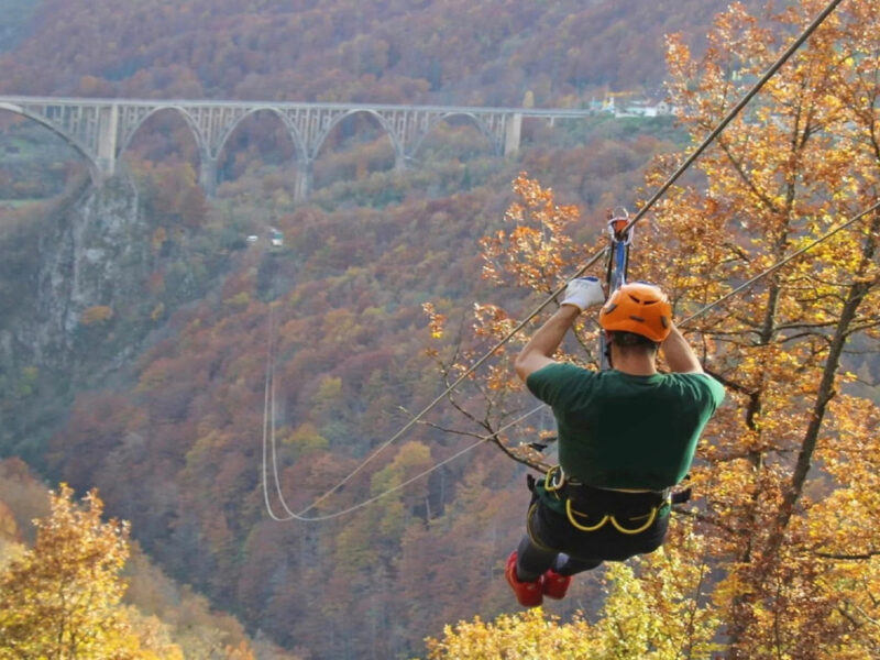 Tara River rafting experience with optional zip line package
